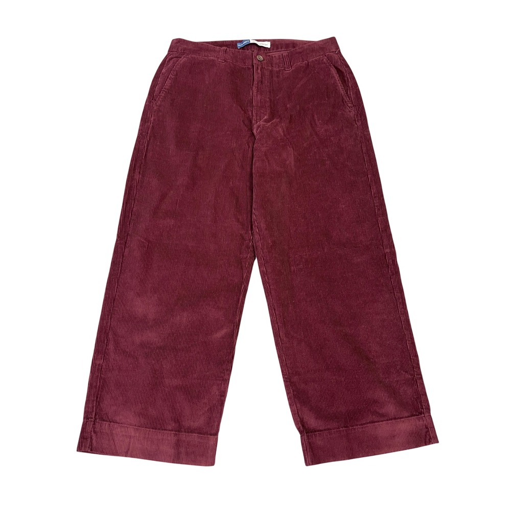 NWT Old Navy Womens High Rise Wide Leg Corduroy Pants Burgundy Red Size 16